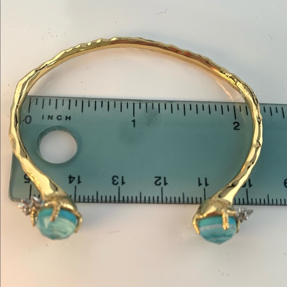 ALEXIS BITTAR 4 Vintage Miss Havisham 4 Hammered Spiked Gemstone Cuff Bracelets - Picture 8 of 8